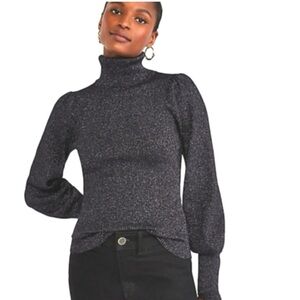 Ann Taylor Purple Metallic Sparkle Turtleneck - Used